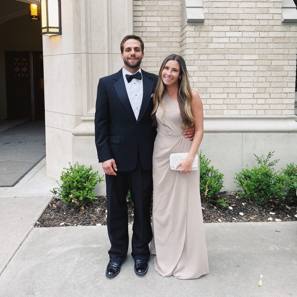 JJ’s House Sheath/Column One-Shoulder ChiffonDress